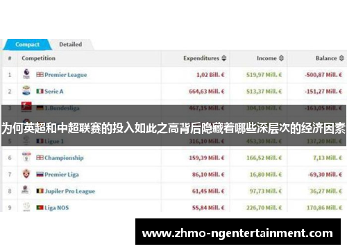 为何英超和中超联赛的投入如此之高背后隐藏着哪些深层次的经济因素