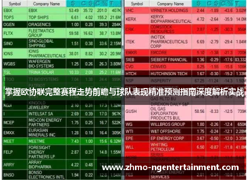 掌握欧协联完整赛程走势前瞻与球队表现精准预测指南深度解析实战